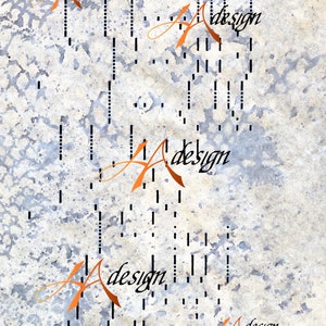 Puede incluir: Un diseño digital con fondo blanco y un patrón en blanco y negro de líneas verticales. La palabra "A design" está escrita en cursiva en naranja en la imagen.