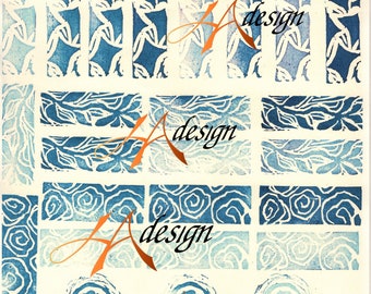 Collage Fodder Using Original Carved Stamp Designs