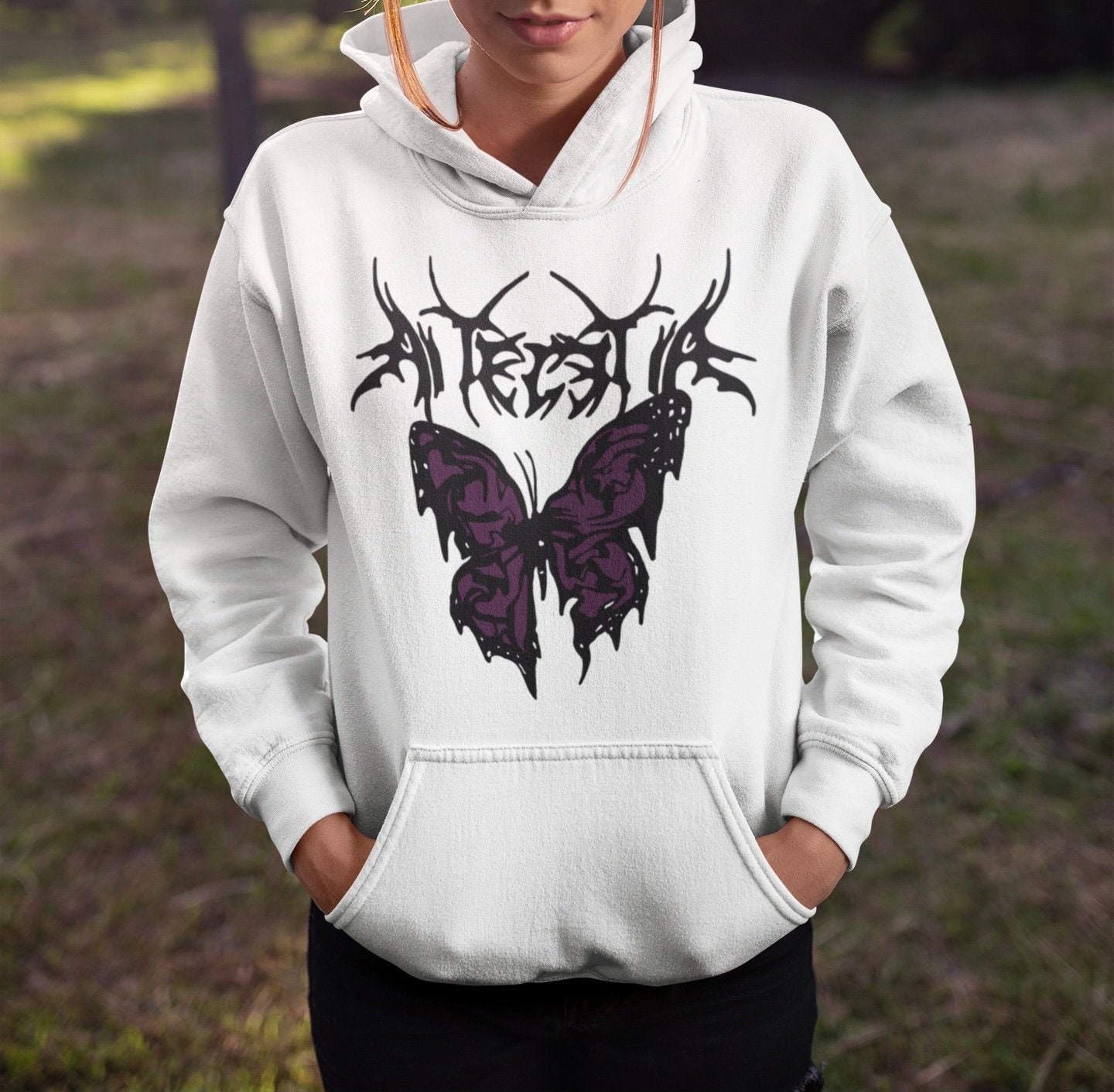 Goth Butterfly Hoodie Harajuku Punk Edgy Hoodie Soft Grunge Etsy