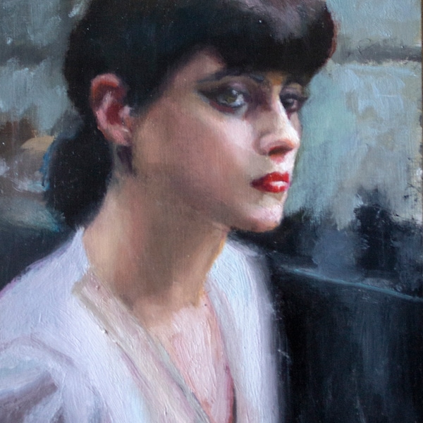 Blade Runner Rachael Sean Young Original One of a Kind Oil Painting.  8x10 No Frame Needed to Hang!