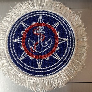 Dollhouse Nautical Fringe Rug 2 3/4&quot; Round