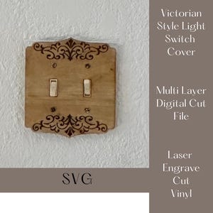 SVG Victorian Style Light Switch Cover; House Decor; Unique Decor; Farm House Light Switch; Home; Laser Cut File; Lightburn File