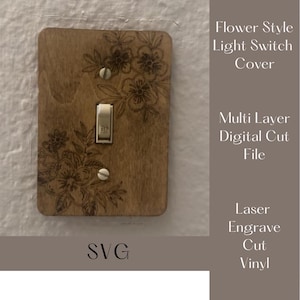 SVG Flower Light Switch and  Outlet Cover; House Decor; Flower Covers, Unique Decor; Farm House; Home; Laser Cut File; Lightburn File