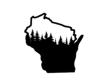 Wisconsin State Outline Decal: Vinyl Nature Sticker for Laptop, Car