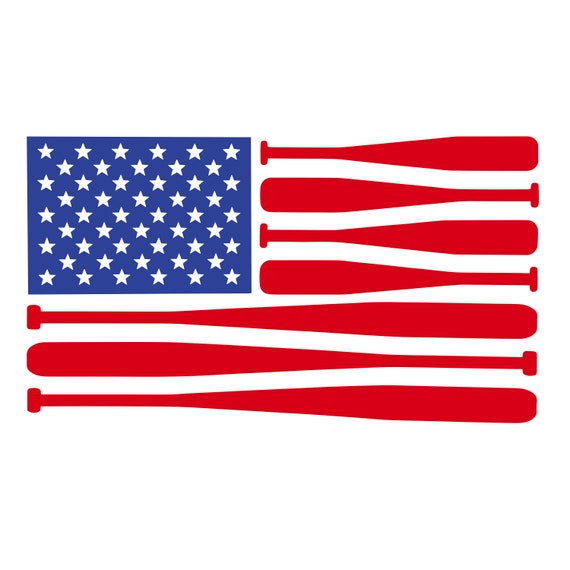 Baseball Bat Flag Permanent Decal Etsy