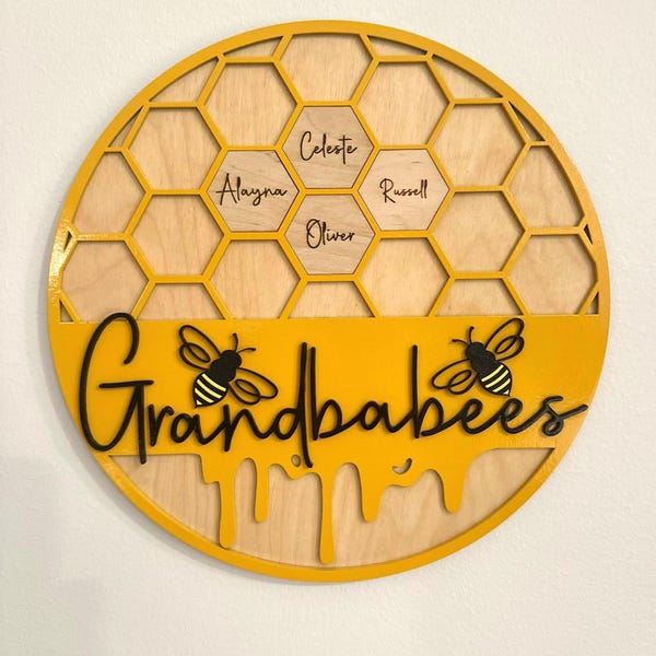 Gepersonaliseerd bord oma's, aangepast bord met naam kleinkinderen, cadeau oma, muurdecoratie familienaam, aandenken grootouder