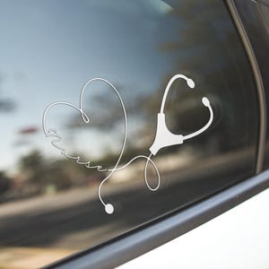 Nurse Stethoscope Decal: Medical Vinyl Sticker for Laptop, Car