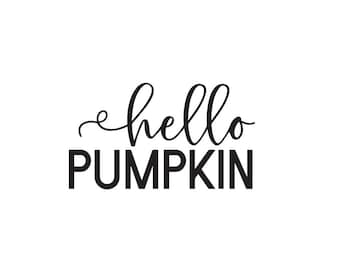 Hello Pumpkin Decal: Fall Decor, Window, Laptop