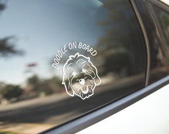 Adhesivo para coche Goldendoodle a bordo – Pegatina de seguridad para cachorros