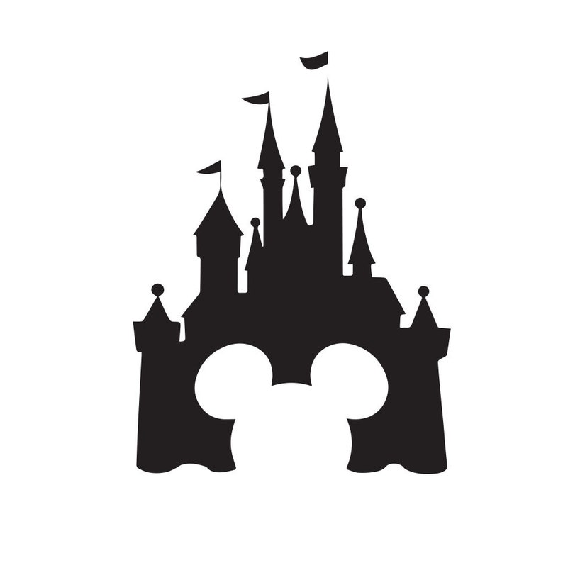 Cinderella's Castle With Mickey Ears Decal, Castle Decal, Mickey Decal