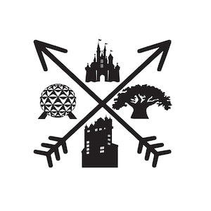 Disney Park Arrows Decal, Parks Decal, Magic Kingdom Decal, Animal Kingdom Decal, Epcot Decal, Hollywood Studios Decal
