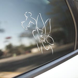 Tinkerbell Outline Decal – Fairy Silhouette Vinyl Sticker – Disney-Inspired Tinkerbell for Car, Laptop, or Wall Decor