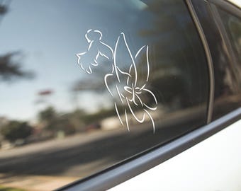 Tinkerbell Outline Decal – Fairy Silhouette Vinyl Sticker – Disney-Inspired Tinkerbell for Car, Laptop, or Wall Decor