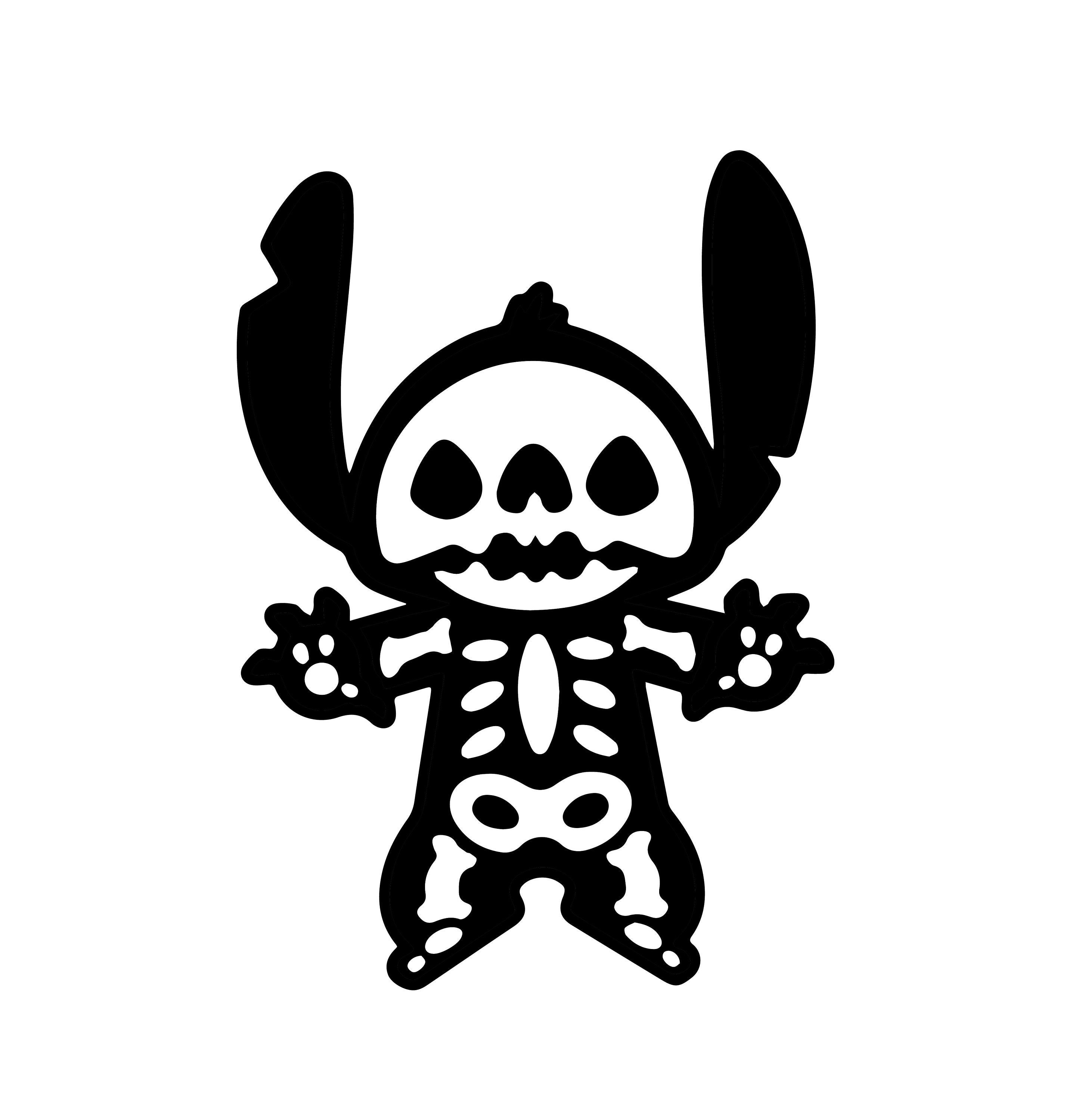 Stitch Skeleton Decal Disney, Ohana, Halloween - Etsy