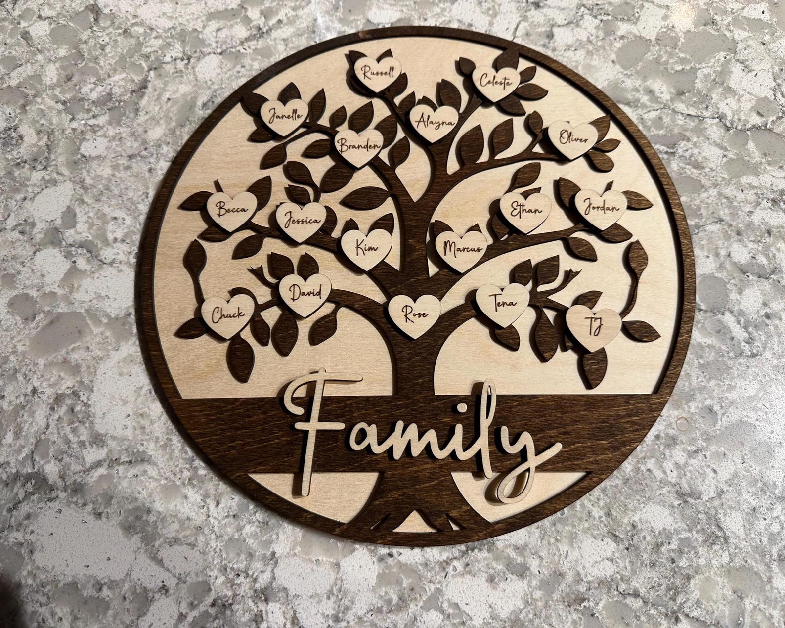 Family Tree Sign In Personalized Family Tree Wall Decor, Baltic Birch Wood, Rustic ...