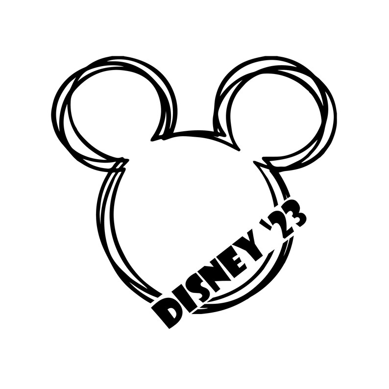 Mickey Outline With Custom Year Shirt - Etsy