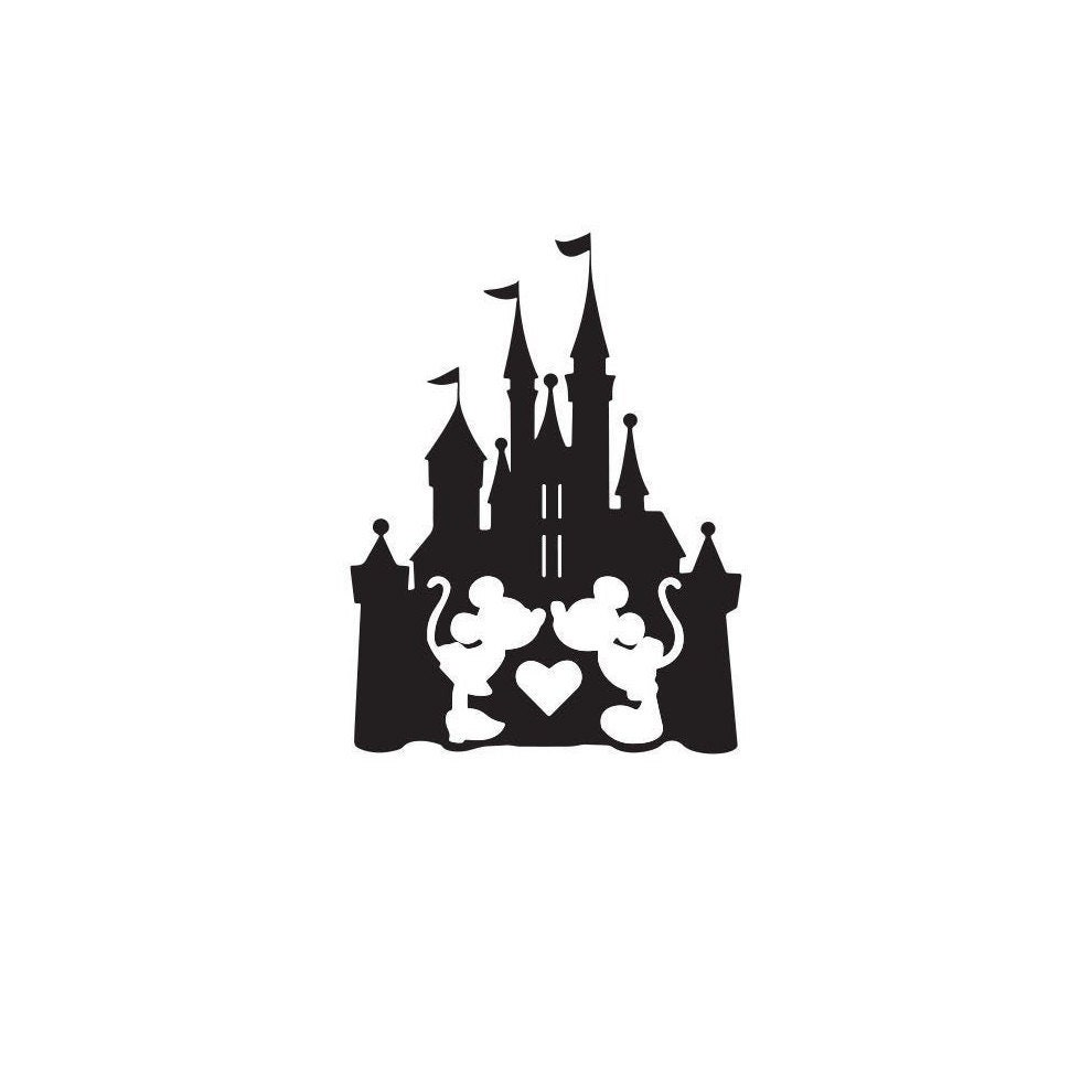 Castle With Mickey and Minnie Decal Mickey Decal Minnie Etsy