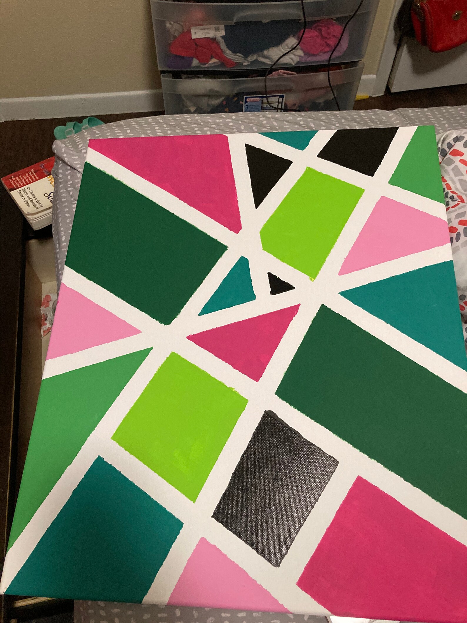 Geometric Shape Tape Painting Etsy