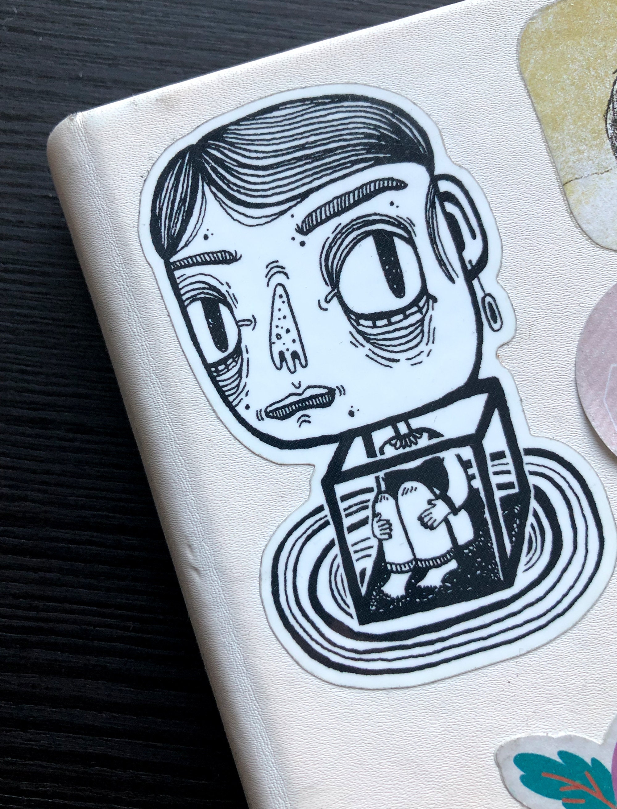 Illustrated Character Vinyl Sticker - Etsy