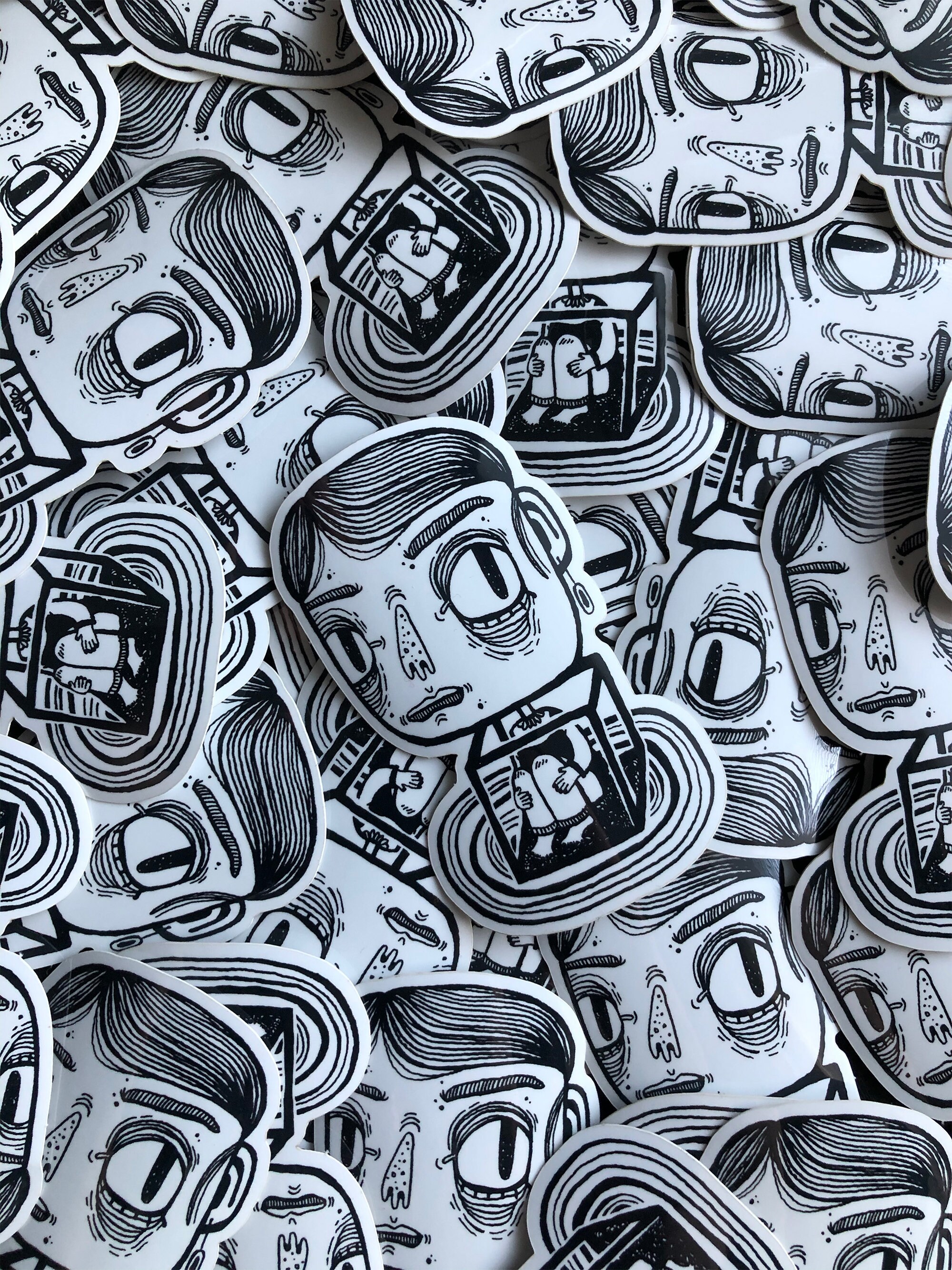 Illustrated Character Vinyl Sticker - Etsy