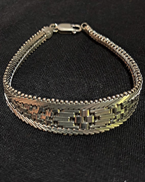 Italian Designer Woven Silver Bracelet