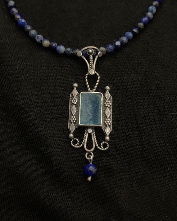 Victorian Tribal/Ethnic Pendant with Lapis Lazuli