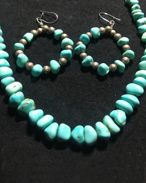 Sleeping Beauty Turquoise Necklace and Earrings
