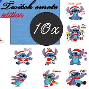 STITCH Animated Emote Pack, 10 Stitch Emote, Animated Emote Stitch, Twitch / Discord Animated Emote Pack, Cute Stitch Emote Pack
