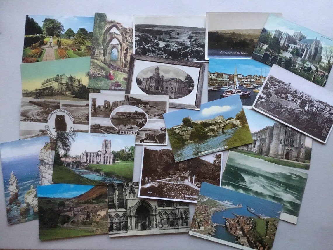20 original old postcards of Yorkshire England from early Etsy