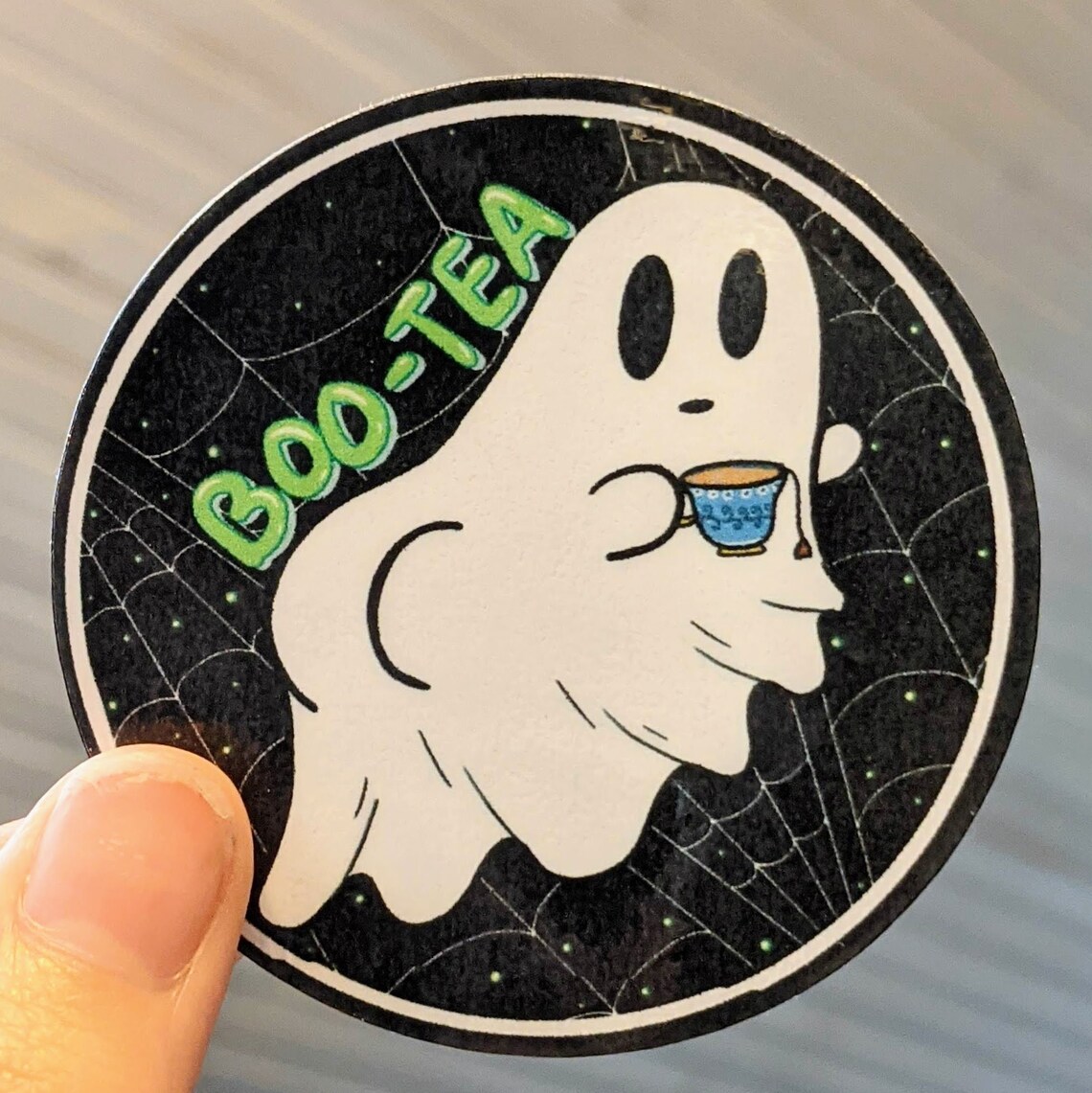 Boo Tea Cute Ghost Halloween Vinyl Sticker Etsy