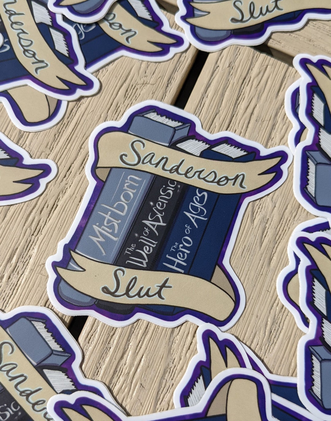 Brandon Sanderson Sticker Mistborn Book Stack Vinyl Sticker Etsy