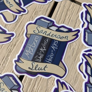 Brandon Sanderson Sticker- Mistborn Book Stack - Vinyl Sticker