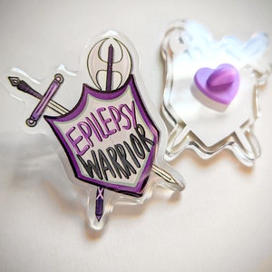 Epilepsy Warrior Pin - Shield and sword - Acrylic Epoxy Pin