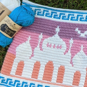 Brighton Pavilion Palace Cushion Overlay Mosaic Crochet PATTERN ONLY for cushion cover or blanket / afghan / throw