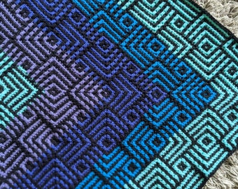 Going Round in Squares Overlay Mosaic Crochet PATTERN ONLY for cushion cover or baby blanket / afghan / throw