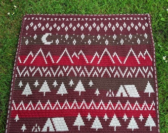 Camping Mosaic Häkelanleitung: Afghane, Decke, Kissen (PDF-Muster)