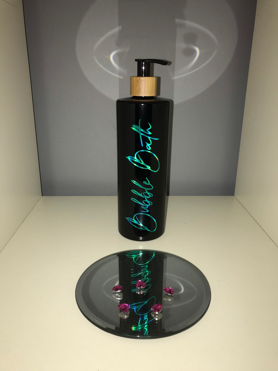 Black 500ml refillable bubble bath bottle reusable Etsy