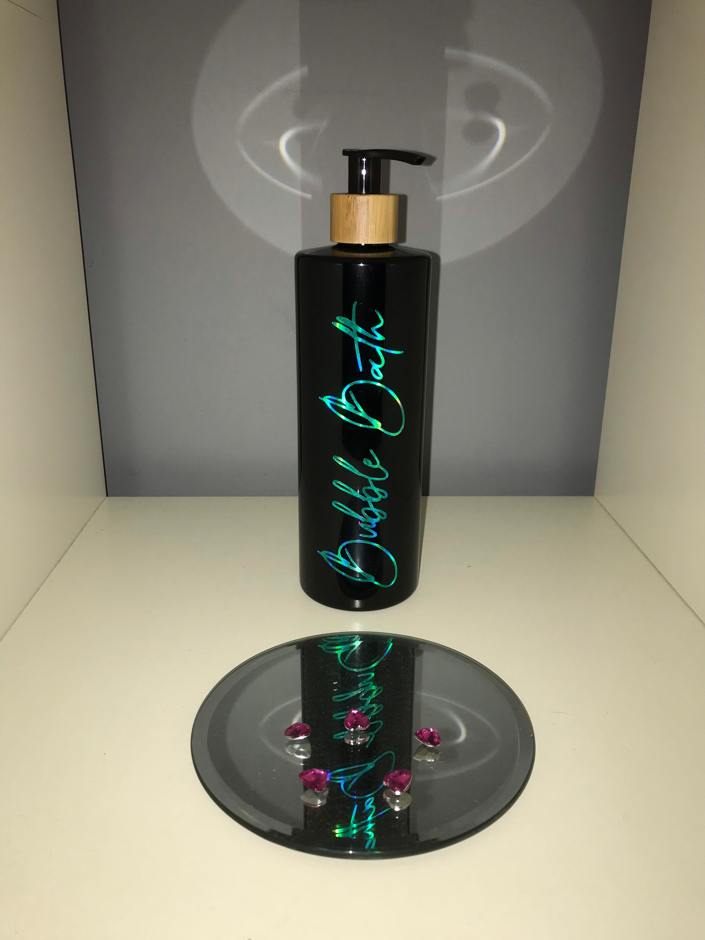 Black 500ml refillable bubble bath bottle reusable Etsy