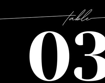Digital Wedding Table Numbers