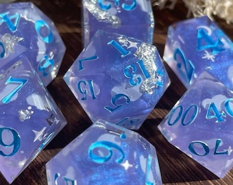 Handmade Resin Dice Set: &quot;Soft Dreams&quot; D&D Dice