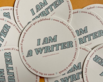 I AM A WRITER affirmation sticker