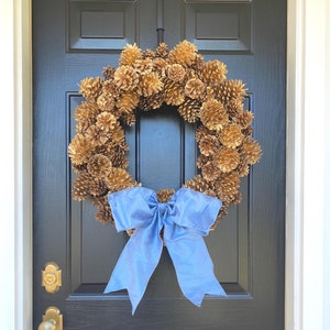 Gold Gilded Pinecone Wreath, Christmas Wreath, Holiday Wreath, Elegant Christmas, Gold Pinecones, Winter Glam Wreath, Luxury Holiday Decor