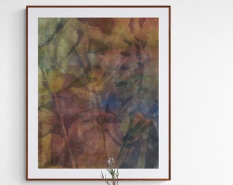 Large Floral Boho Wall Art, Fall Colors Printable Art, Printable Wall Art Download, Abstract Art
