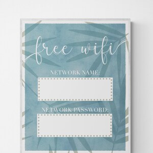 Wifi Sign Digital Download Beach House AirBnb Digital Download Wall Art