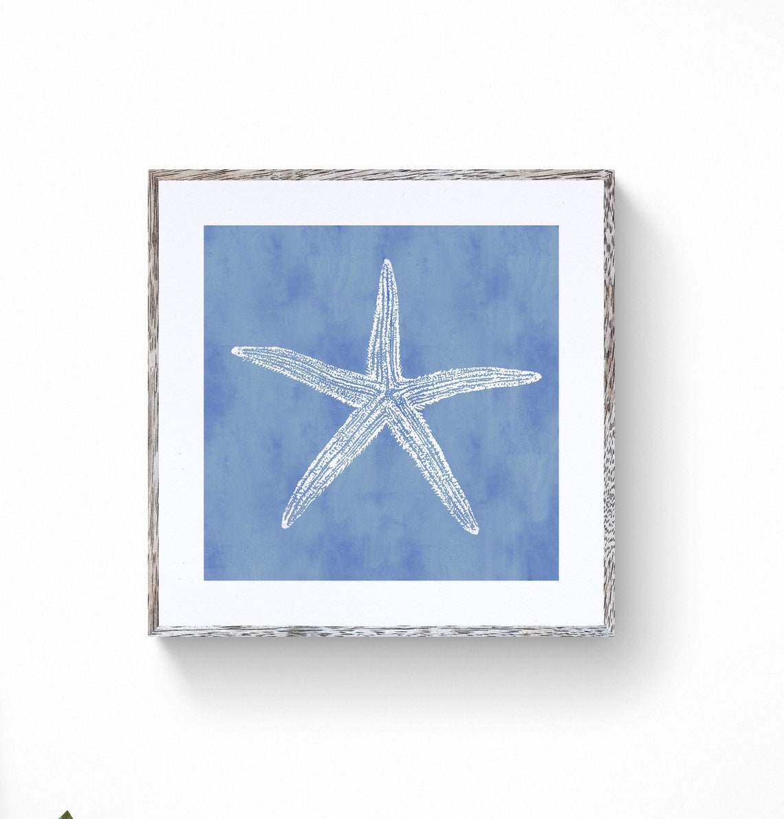 Blue Watercolor Starfish Print Blue Coastal Wall Art Beach - Etsy