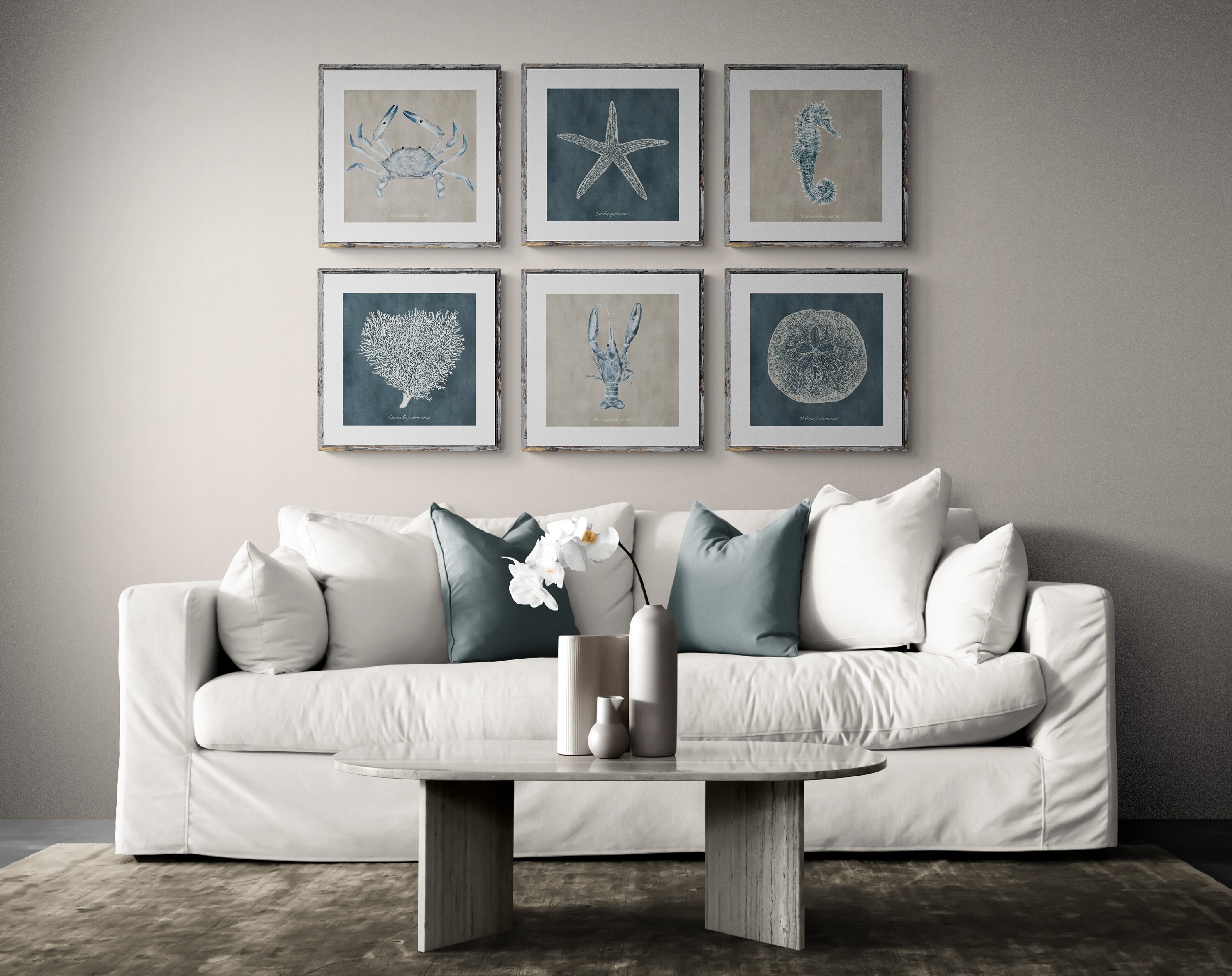 Vintage Coastal Art Print Set of 6 Vintage Coastal Art Print Etsy