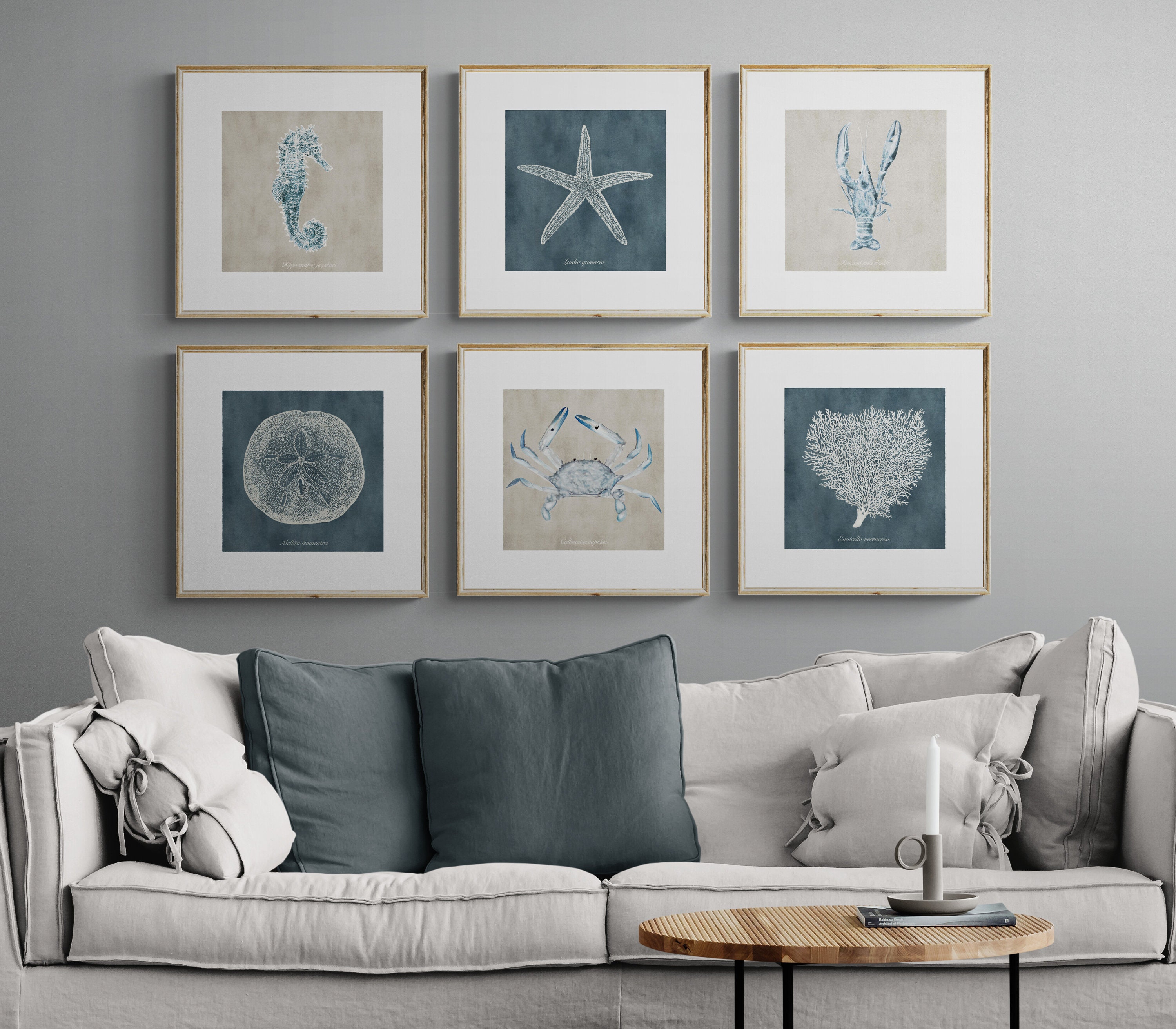 Vintage Coastal Art Print Set of 6 Vintage Coastal Art Print Etsy