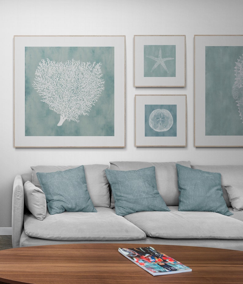 Beach House Wall Art Set of 4 Wall Art, Coastal Printable Wall Art - Etsy