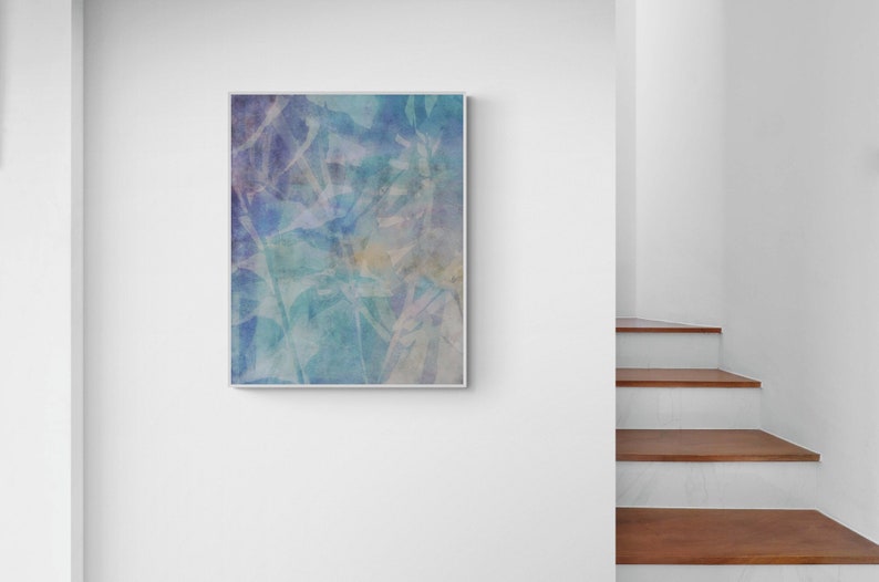 Blue and Purple Abstract Wall Art Print, Gallery Wall Art Printable, Printable Wall Art Download, Abstract Art image 2