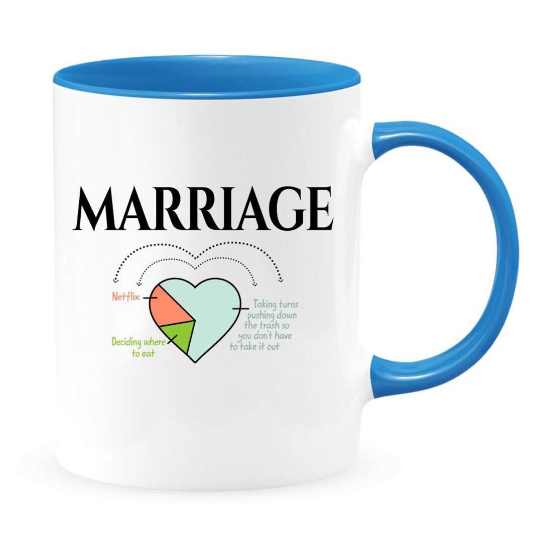 MARRIAGE COFFEE MUGS Microwave Safe White Decorative Ceramic Etsy